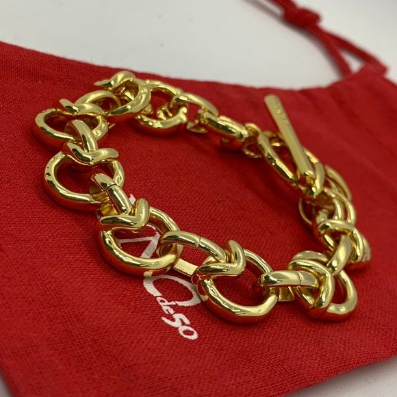 UNO de 50 Bracelet GAMEOF3 BRACELET T-bar fastener Gold-Plated Jewelry Women - Picture 3 of 6